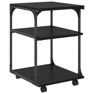 vidaXL Printeri alus Must tamm 43 x 48 x 64 cm Tehispuit
