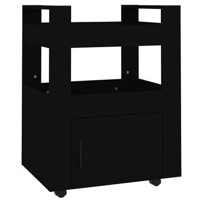 vidaXL köögikäru, must, 60 x 45 x 80 cm, tehispuit