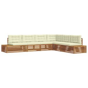 vidaXL V&auml;li diivanikomplekt padjaga 6 T&uuml;kk Looduslik ja kreem