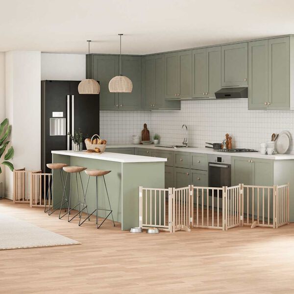 vidaXL kokkupandav koerav&auml;rav uksega, 15 paneeli, 750 cm, paplipuit