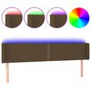 vidaXL LED-voodipeats, tumepruun, 203x16x78/88 cm, kangas