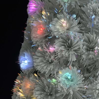 vidaXL valgustatud kunstkuusk valge, 240 cm, kiudoptiline