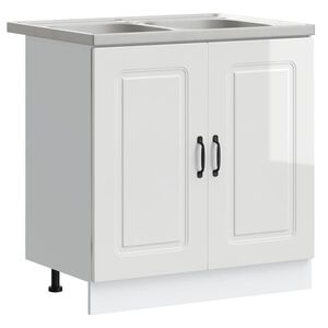 vidaXL K&ouml;&ouml;gikapp uksega Kalmar L&auml;ikevalge 80 x 46 x 81,5 cm Tehispuit