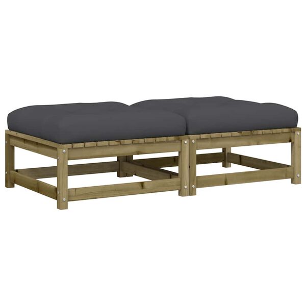 vidaXL aia jalapingid istmepatjadega 2 tk, immutatud männipuit