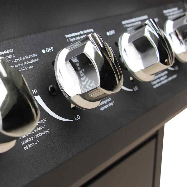 vidaXL gaasgrill 6 + 1 küpsetustsooniga, must