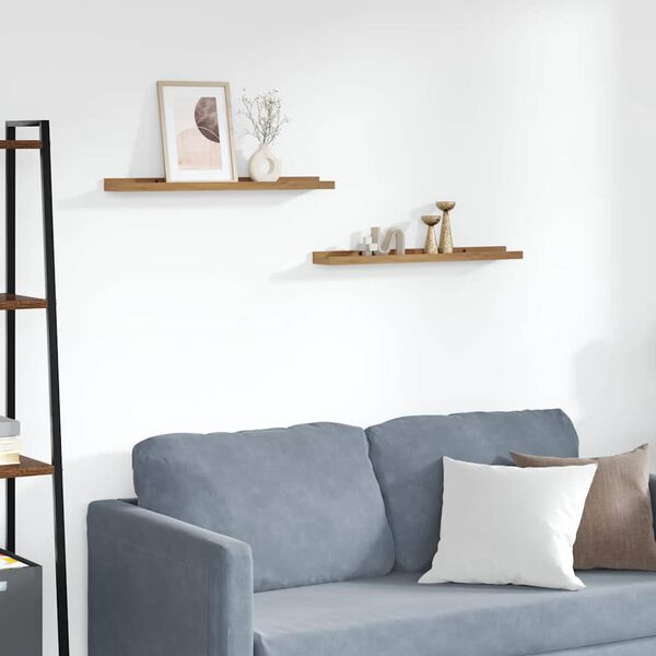 vidaXL Seinariiul riiuliga 2 pcs Pruun 60 x 9 x 3 cm Tehispuit