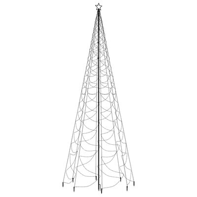 vidaXL jõulupuu metallist postiga, 1400 LEDi, soe valge, 5 m