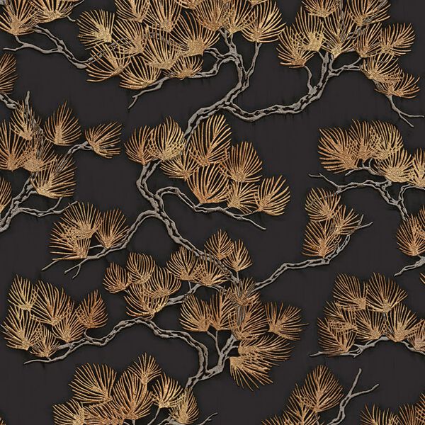 DUTCH WALLCOVERINGS tapeet, männipuu, must ja kuldne