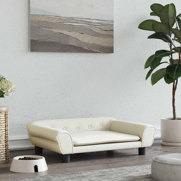 vidaXL päevavoodi, kreemjas, 70x48x22 cm, samet