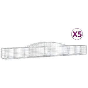 vidaXL kaarekujulised gabioonkorvid 5 tk, 400x50x40/60 cm, raud