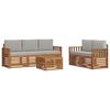 vidaXL Diivanikomplektid 6 pcs Looduslik ja Hele Hall Tugev akatsiapuu