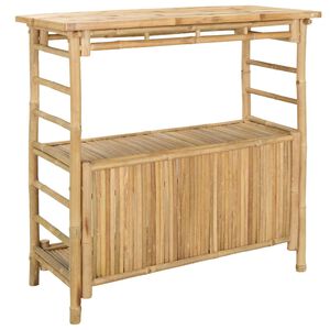 vidaXL V&auml;li baarilaud riiuliga Neutraalne 110 x 50 x 105 cm Bambus