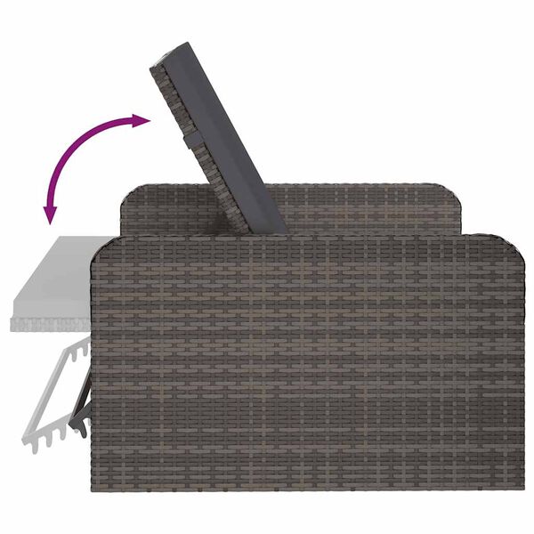 vidaXL 2-osaline aiamööblikomplekt patjadega, polürotang, hall