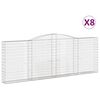 vidaXL kaarekujulised gabioonkorvid 8 tk, 400x30x140/160 cm, raud