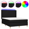vidaXL kontinentaalvoodi madrats ja LED, must, 140x190 cm, kangas