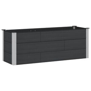 vidaXL K&otilde;rgendatud aia taimelava Must 150 x 50 x 54 cm