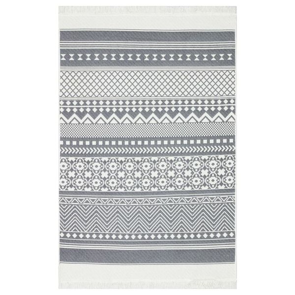 vidaXL vaip, valge ja hall 160 x 230 cm puuvill