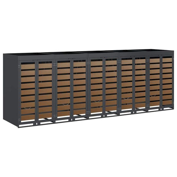 vidaXL Ratta prügikasti hoidmine 3 prügikasti jaoks Antratsiit