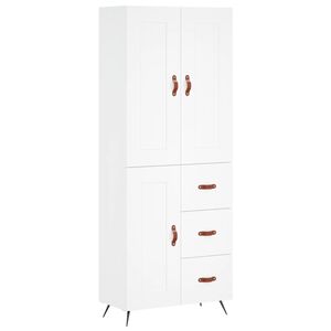 vidaXL k&otilde;rge kapp, valge, 69,5 x 34 x 180 cm, tehispuit