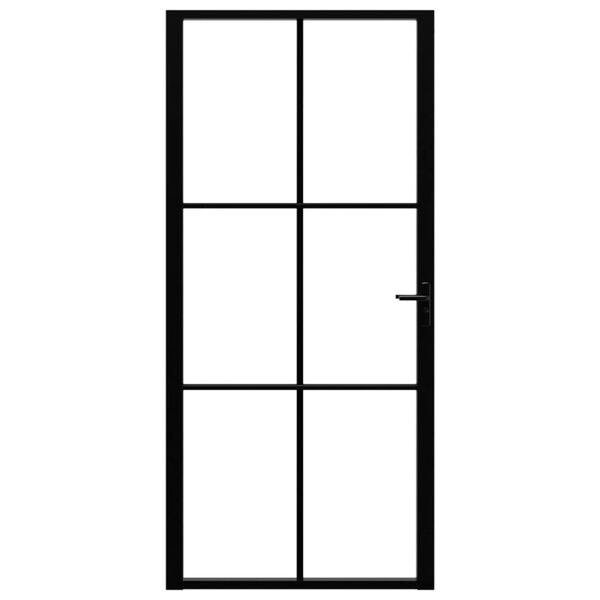 vidaXL siseuks, ESG klaas ja alumiinium, 93 x 201,5 cm, must