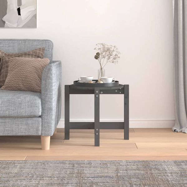 vidaXL kohvilaud, hall, &Oslash; 52,5x45 cm, m&auml;nnipuit