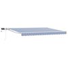 vidaXL Manuaalne varikatus LED-idega Sinine ja Valge 4,5 &times; 3 m