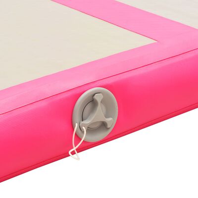 vidaXL täispumbatav võimlemismatt pumbaga 300 x 100 x 10 cm PVC roosa