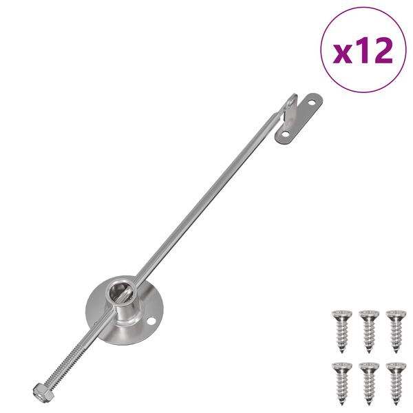 vidaXL Gaasitugi 12 pcs H&otilde;bedane 190 mm Raud