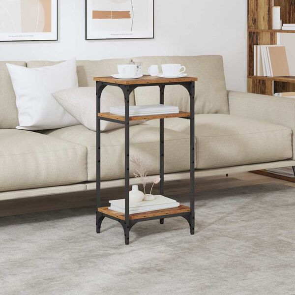 vidaXL K&uuml;lglaud riiuliga Vana puit 40 x 30 x 75 cm Tehispuit