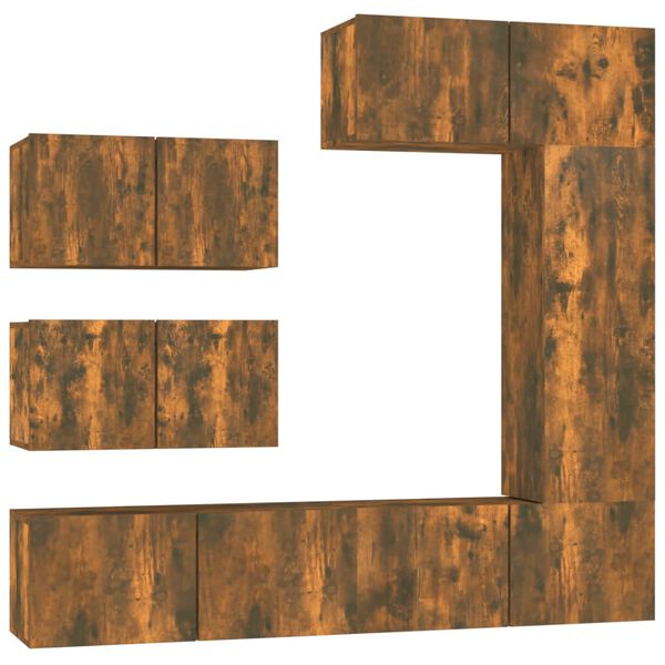 vidaXL 6-osaline telerikappide komplekt, suitsutatud tamm, tehispuit