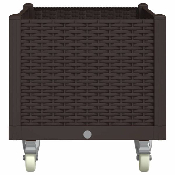 vidaXL ratastega taimekast, pruun, 80 x 50 x 54 cm, PP