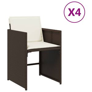 vidaXL aiatoolid koos istmepatjadega 4 tk, pruun, pol&uuml;rotang