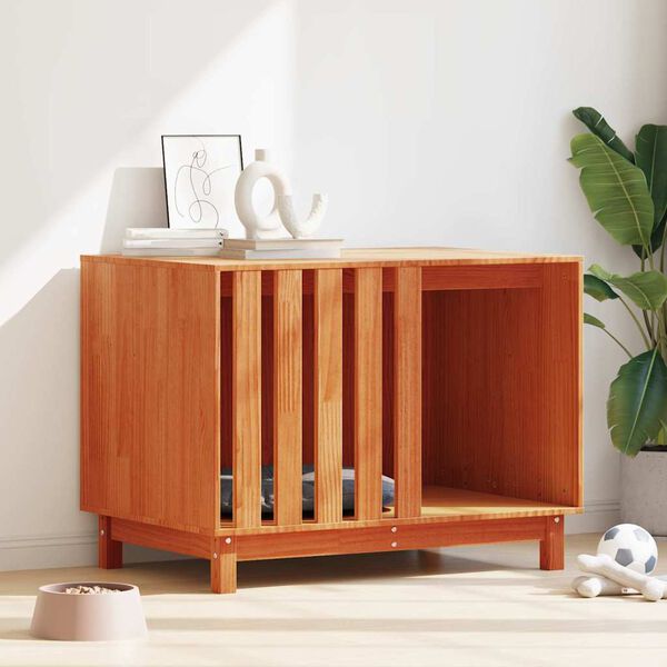 vidaXL Koerakuut ladustamisega Vahapruun 90 x 60 x 67 cm Tahke m&auml;nd