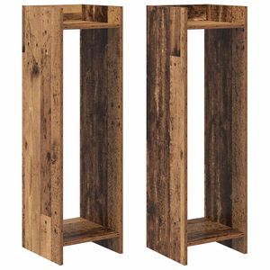 vidaXL Taimede alus riiuliga Vana puit 30 x 30 x 100 cm T&ouml;&ouml;deldud puit