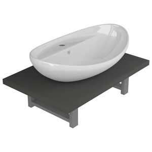 vidaXL kaheosaline vannitoam&ouml;&ouml;bli komplekt, keraamiline, hall