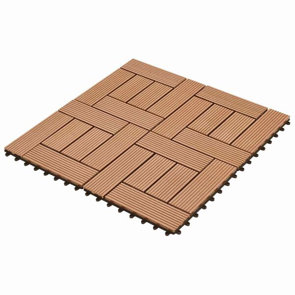 vidaXL Terrassiplaat 11 pcs Pruun 30 x 30 cm Puitplastik