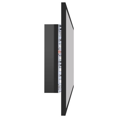 vidaXL LED vannitoa peeglikapp, kõrgläikega must, 90x8,5x37 cm, akrüül