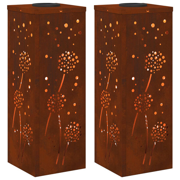 vidaXL P&auml;ikese LED k&auml;igutee tuli 2 pcs Corten Teras Corten Teras