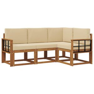 vidaXL V&auml;li diivanikomplekt padjaga 4 pcs Looduslik ja beež