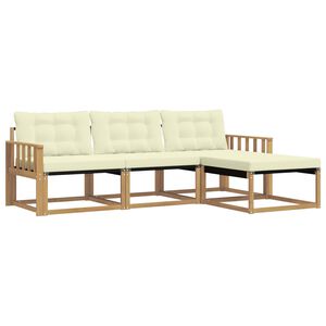 vidaXL V&auml;li diivanikomplekt padjaga 4 pcs Valge ja kreemjas