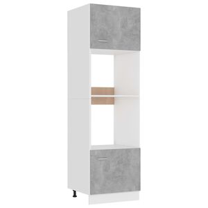 vidaXL mikrolaineahju kapp, betoonhall, 60x57x207 cm, tehispuit