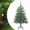 vidaXL Tehisj&otilde;ulupuu LED -ribatuledega Roheline 150 cm PVC ja metall