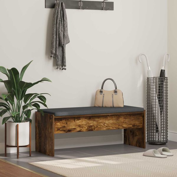 vidaXL Hallipink padjaga Suitsetatud tamm 103 x 38 x 40 cm