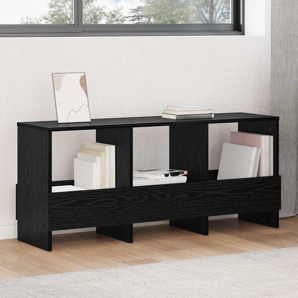 vidaXL Ajakirja riiul Must tamm 102 x 30 x 45 cm