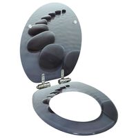 vidaXL WC prill-laud vaikselt sulguv, MDF, kivide disainiga