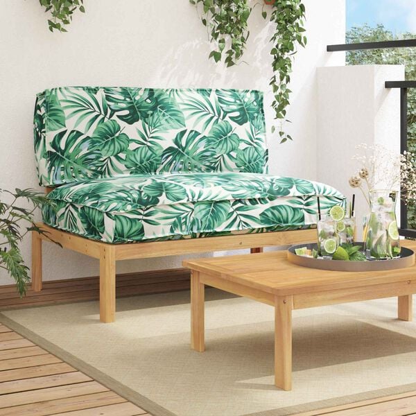 vidaXL Diivanikomplekt Lehe muster 120 x 92 x 69 cm Tugev akatsiapuu