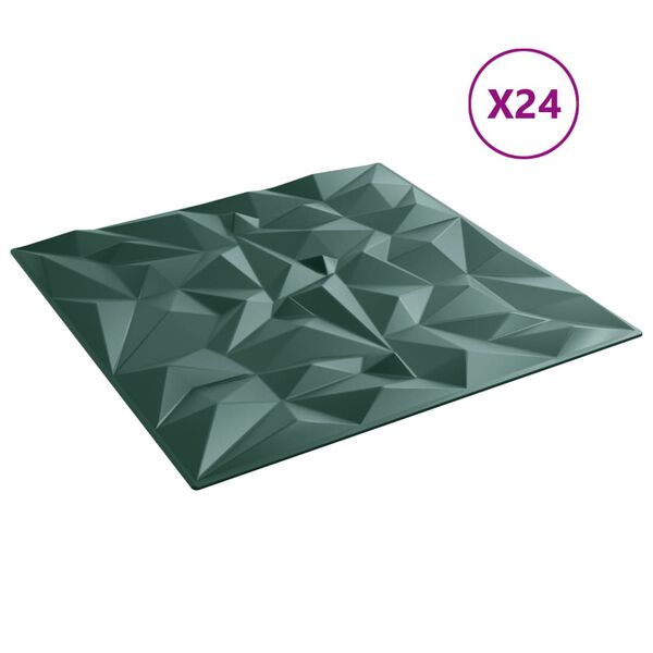 vidaXL seinapaneelid 24 tk, hall, 50 x 50 cm, XPS 6 m² ametüst