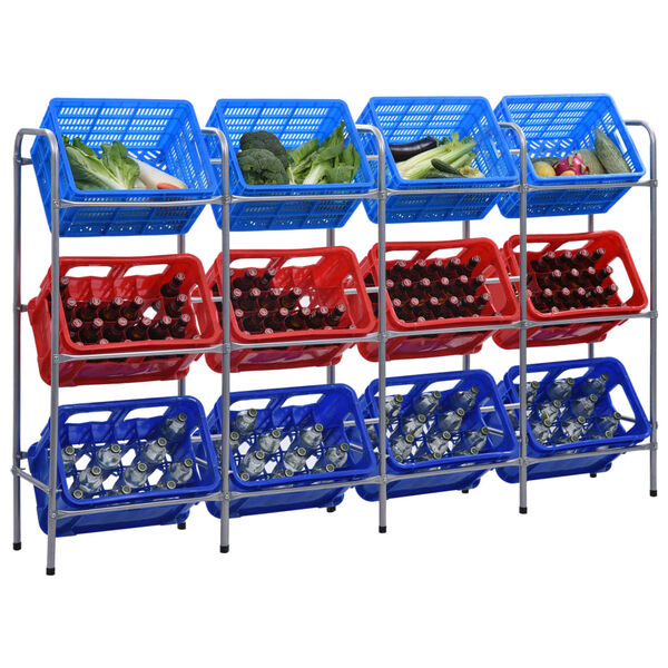 vidaXL hoiuriiul 12 kastile, h&otilde;bedane, 190 x 33 x 116 cm, teras