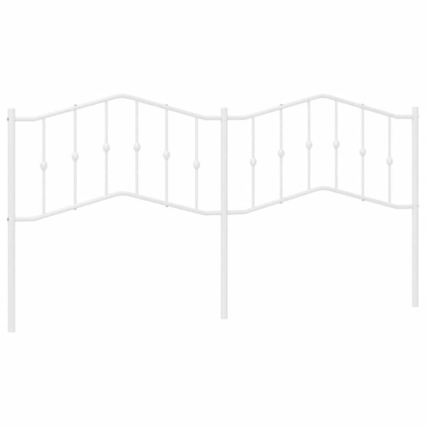 vidaXL metallist voodipeats, valge, 193 cm