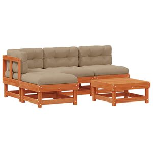 vidaXL Aia lounge komplekt 13 pcs Vahapunane Tahke m&auml;nd